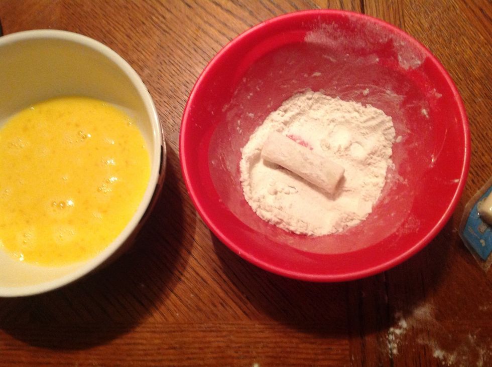 Roll it in flour first