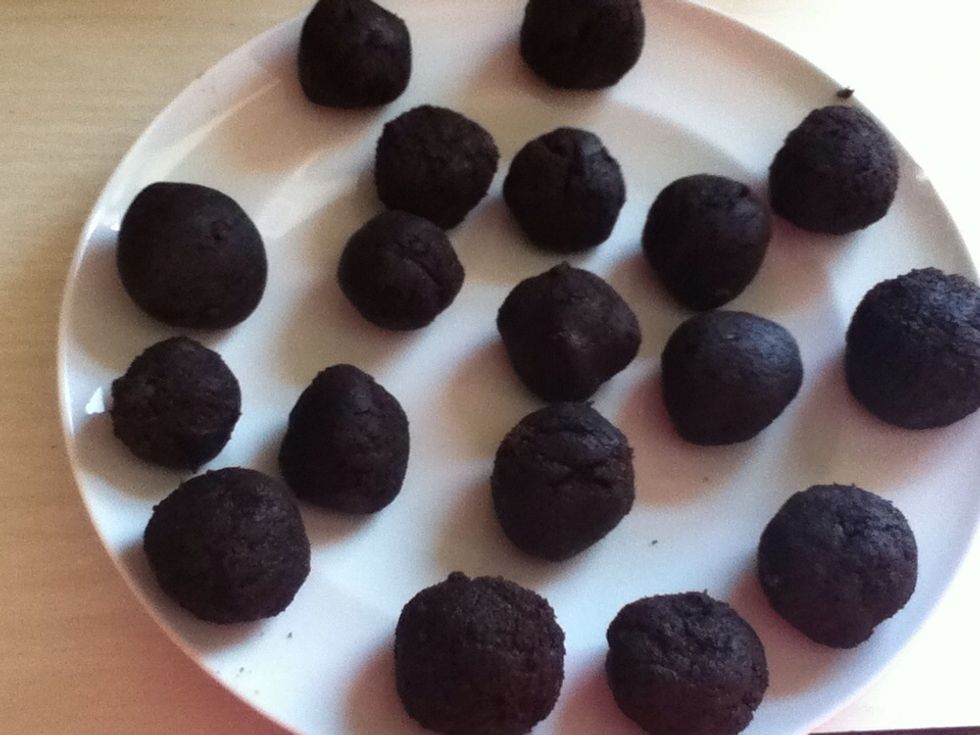 roll it into balls, and chill in fridge.
