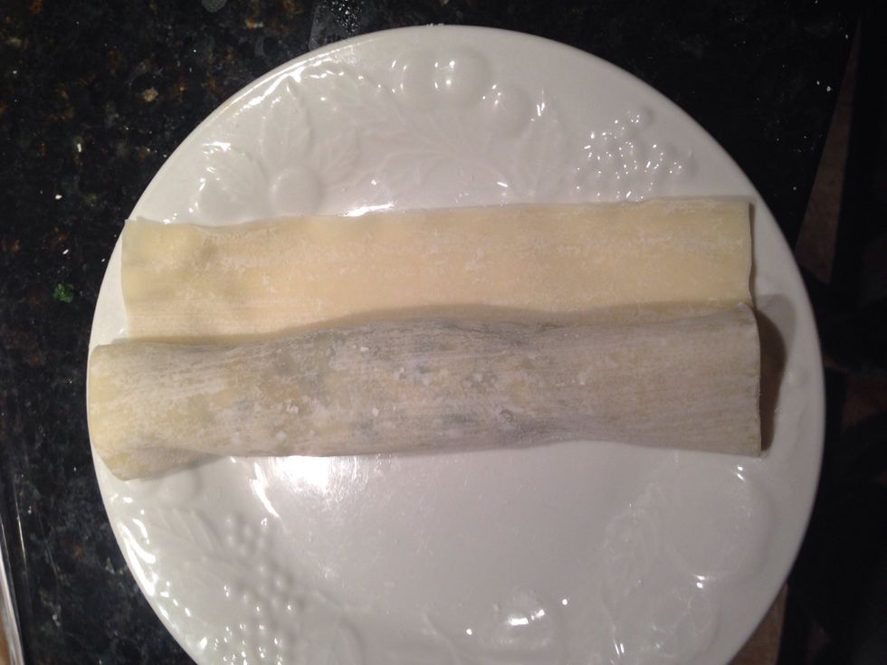 Roll it until you are almost to the end.