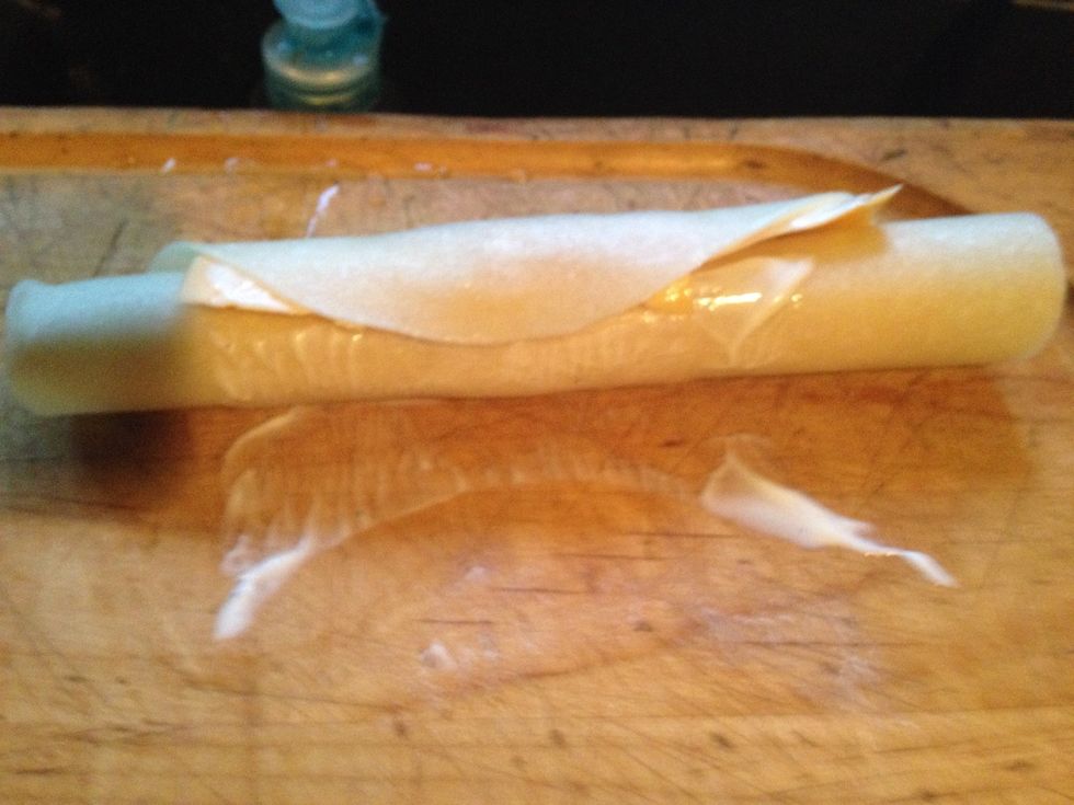 Roll it up until you reached the end