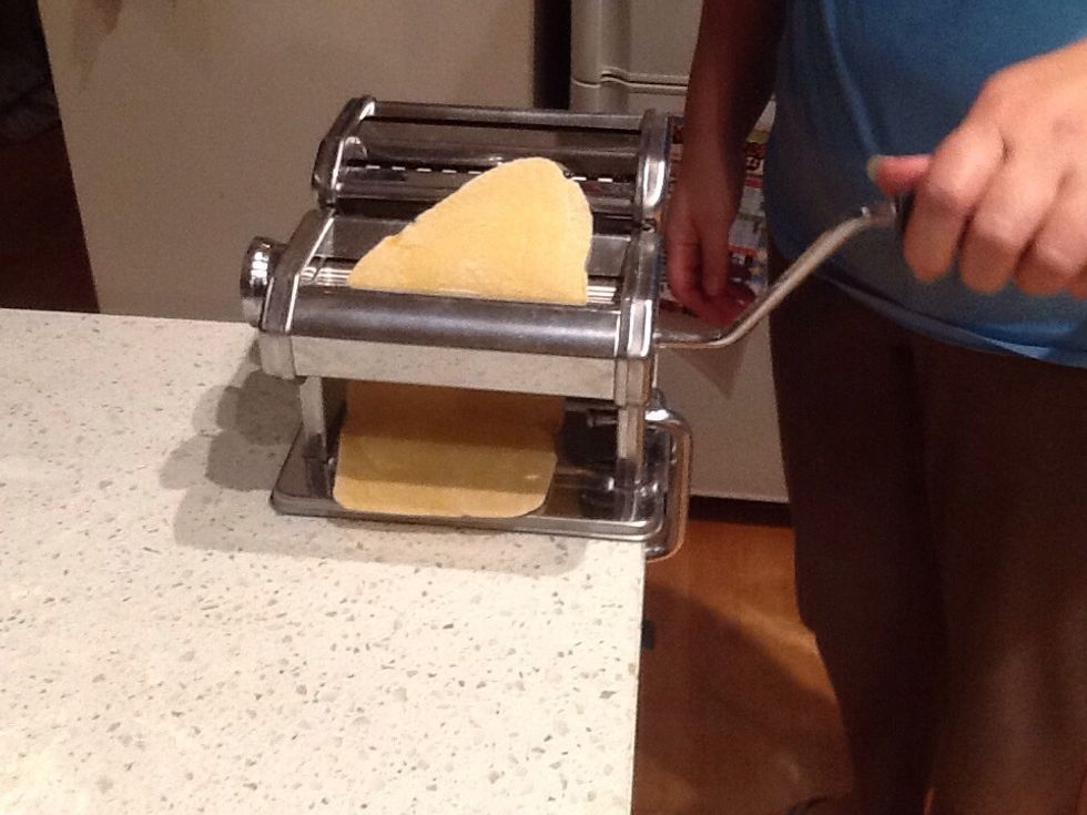 Roll out dough until its thin.