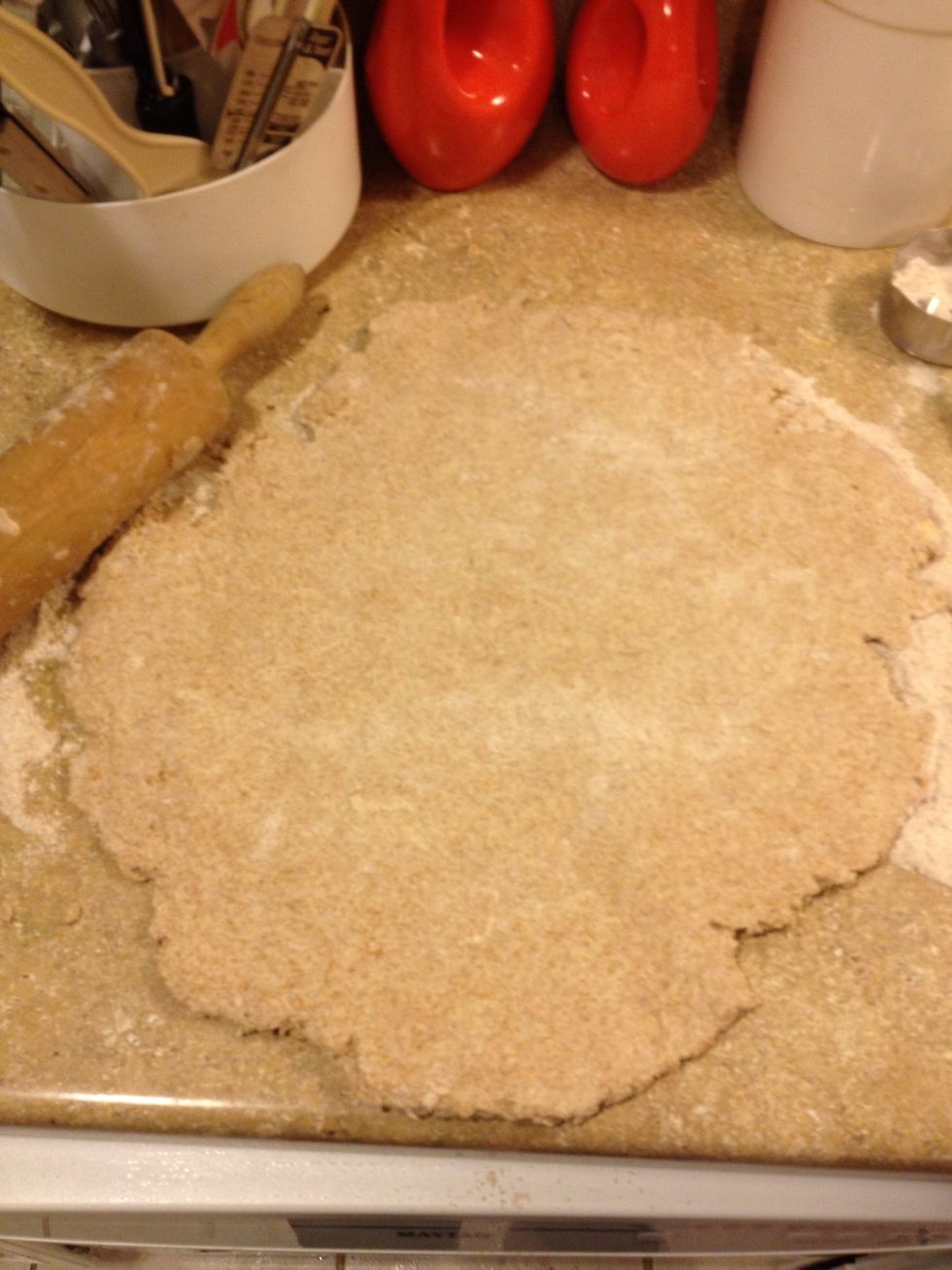 Roll out dough with rolling pin