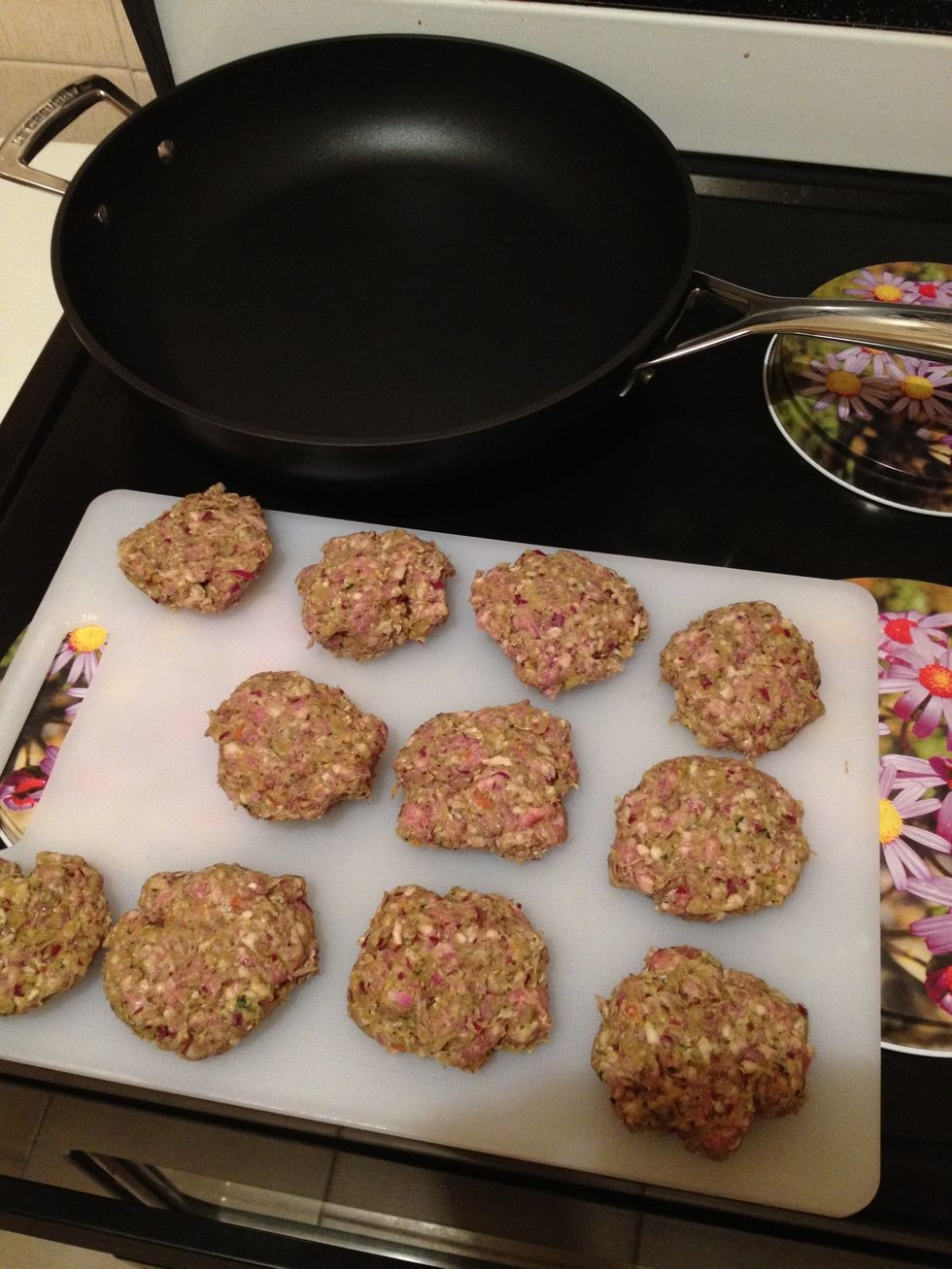 Roll out in to pattes.