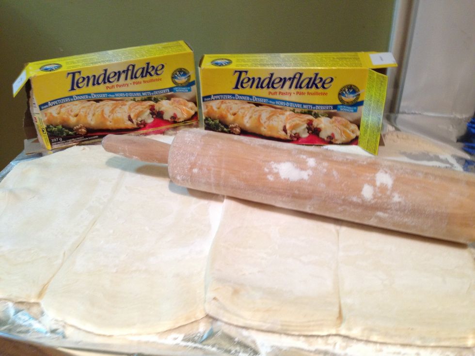 Roll out Puffed Pastry on a floured surface. You may need to use 2 packages depending on meat size.