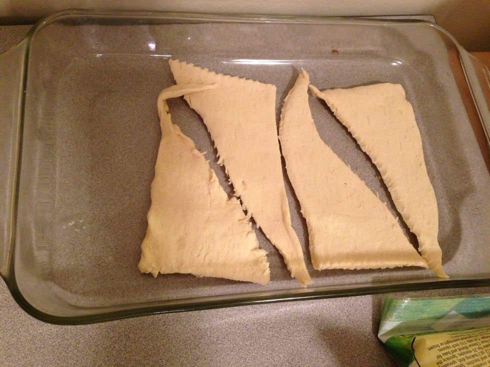 Roll out the crescent rolls.