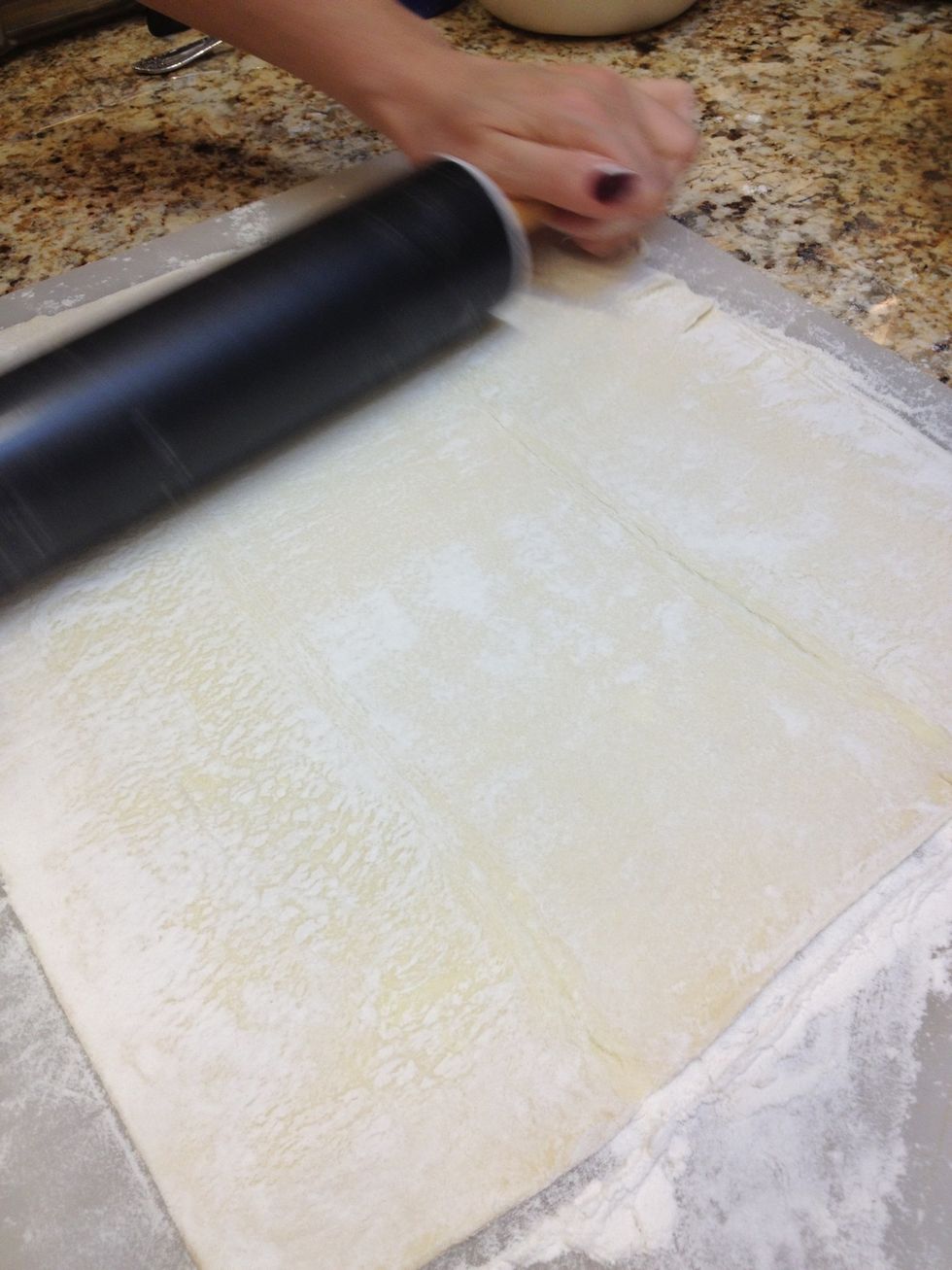 Roll out the dough carefully trying to prevent rips