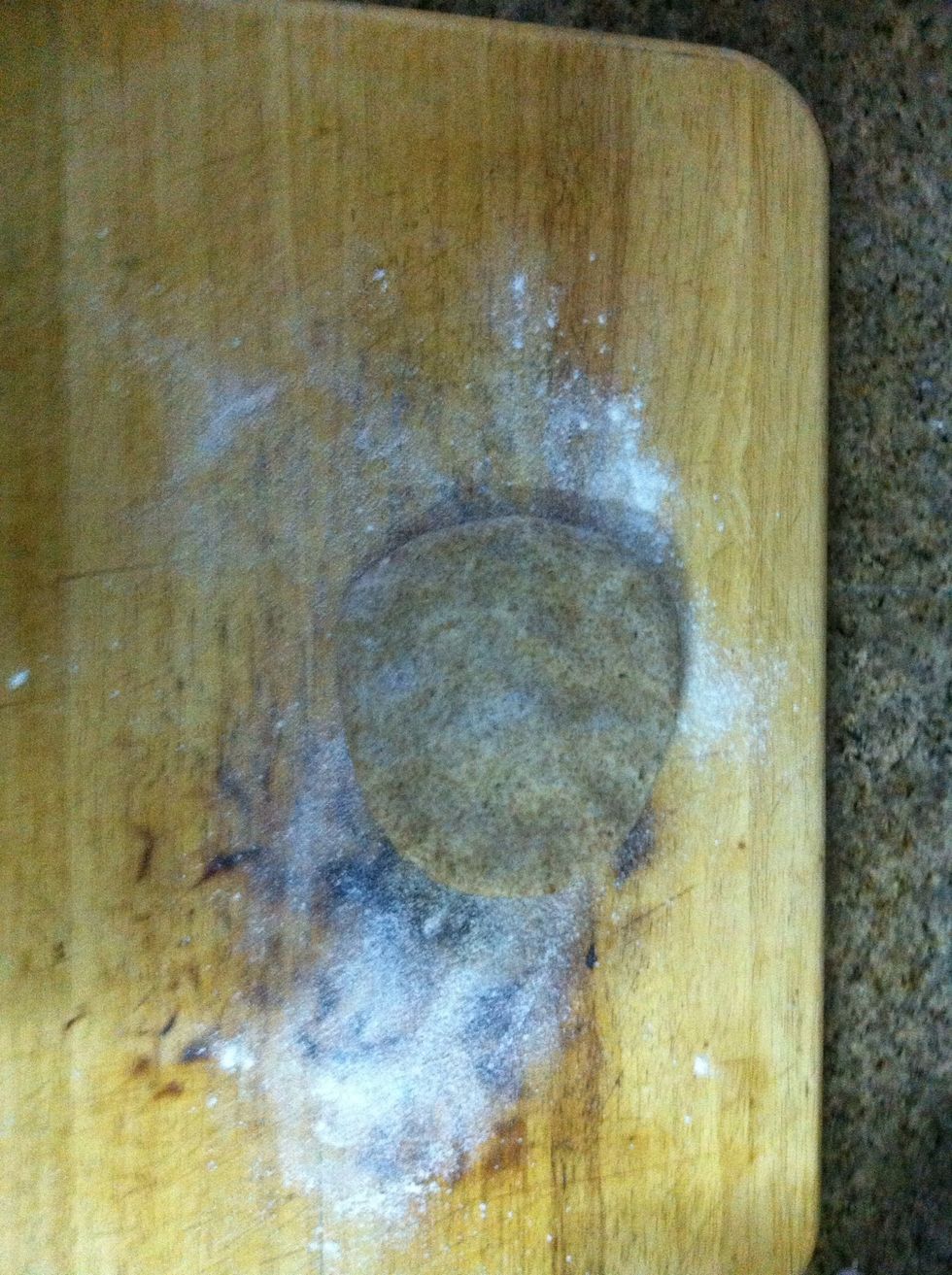 Roll out the dough, use store bought or home made, just make sure it's a good dough! Will share with you a guide on making pizza dough in the future.