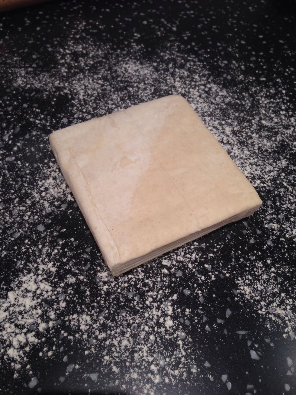 Roll out the pastry so it's just larger than the top of the pie dish