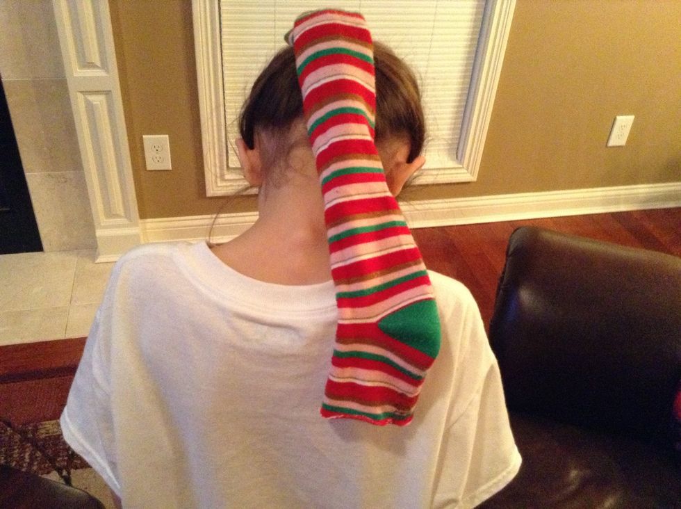 Roll out the sock so it looks like this.