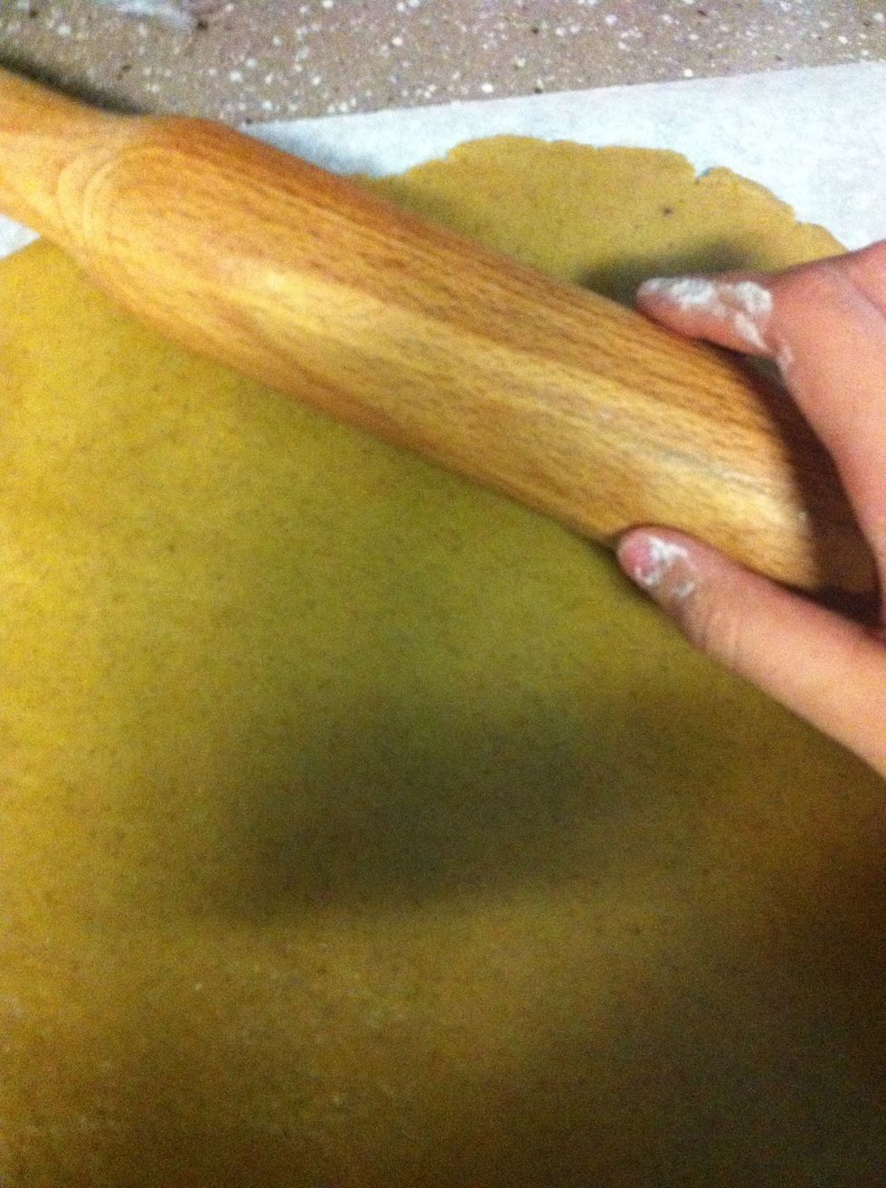 Roll out to about 4mm (or 0.15 inches for you 'muricans) (actually I'm not sure if that's even correct...)