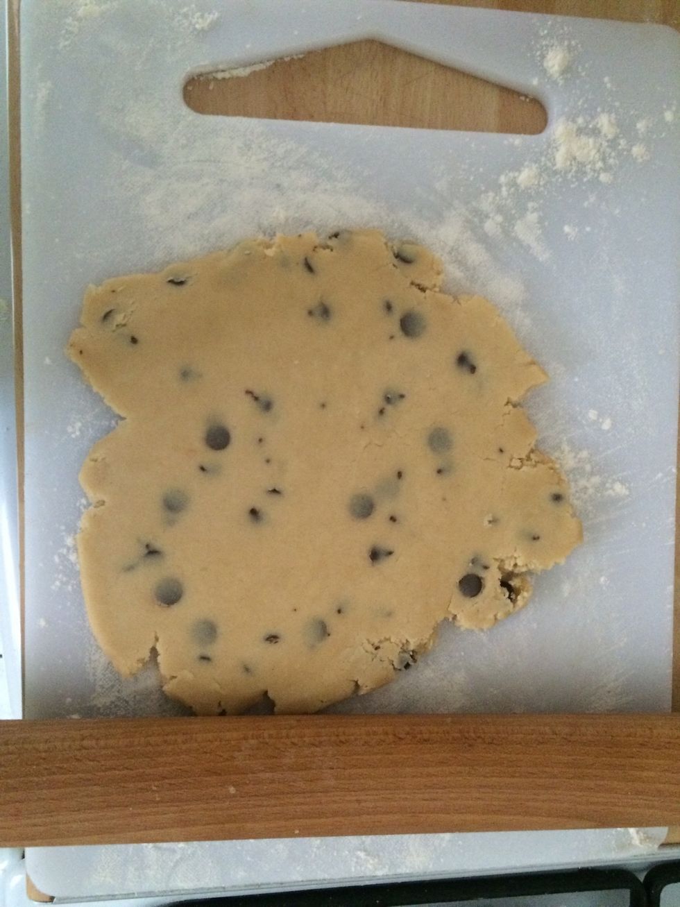 Roll out to required thickness- mine are 2 cm by eye.