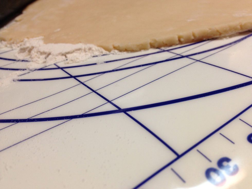 Roll out using rolling pin and some flour to keep from sticking.