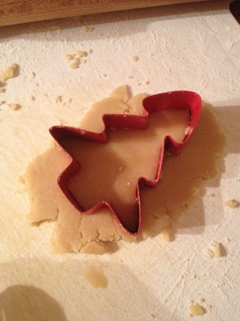 Roll out you dough and start to cut out your cookie shapes \ud83c\udf84 \ud83d\udca1 I do bits at a time so i get an even roll