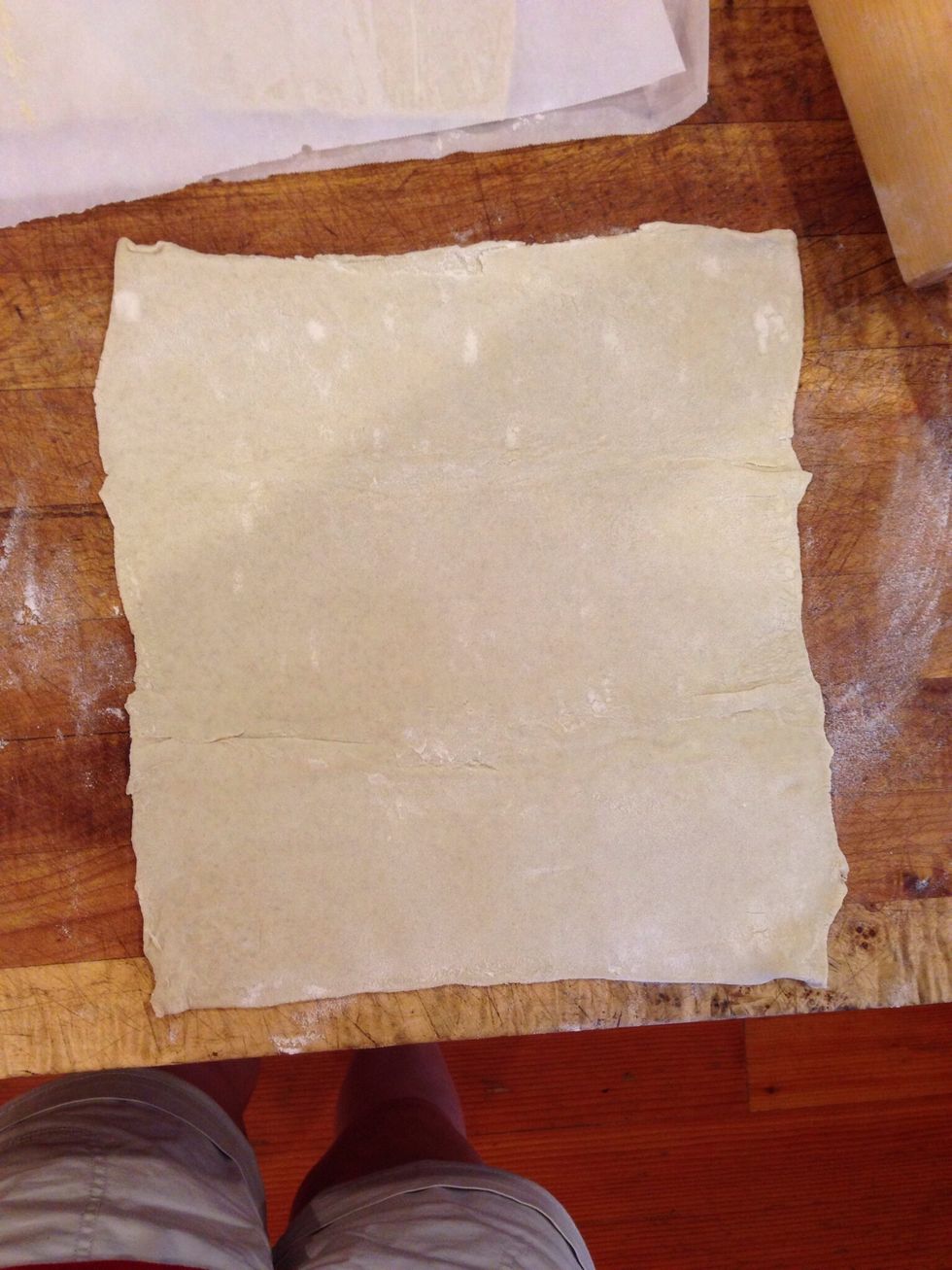 Roll out your puff pastry on a floured surface!