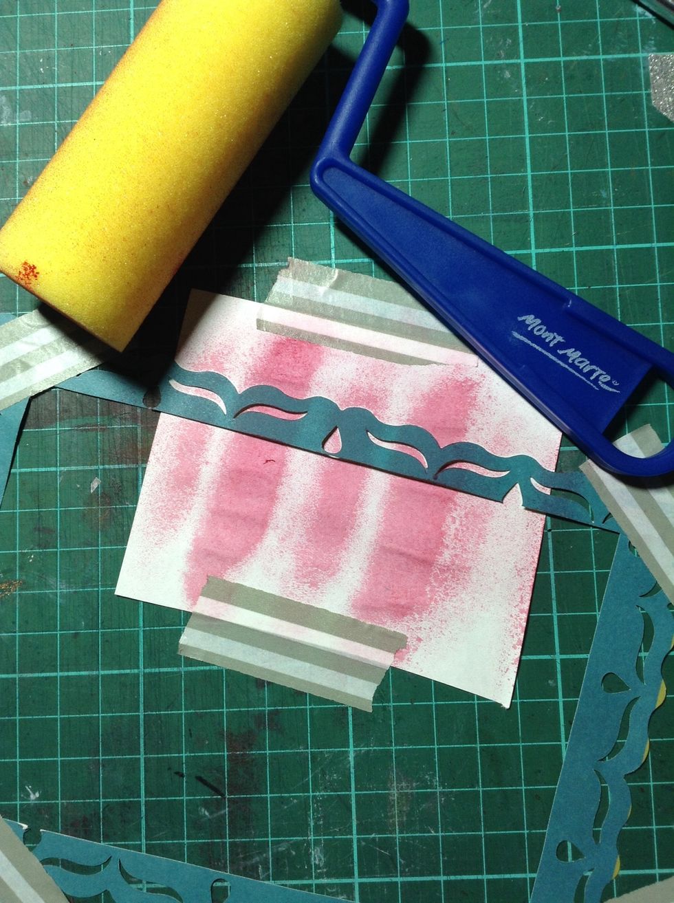 Roll over pattern. You will need to go over it carefully a few times in order to cover