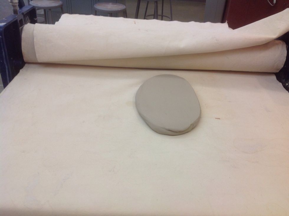 Roll the clay through the slab roller.