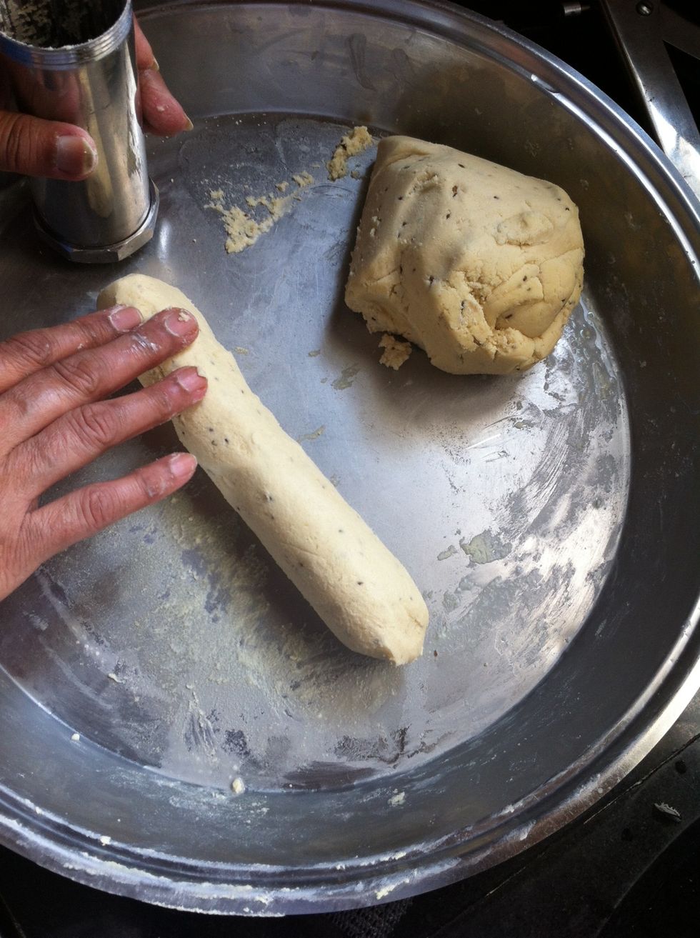 Roll the dough and stuff this into the chaklee maker