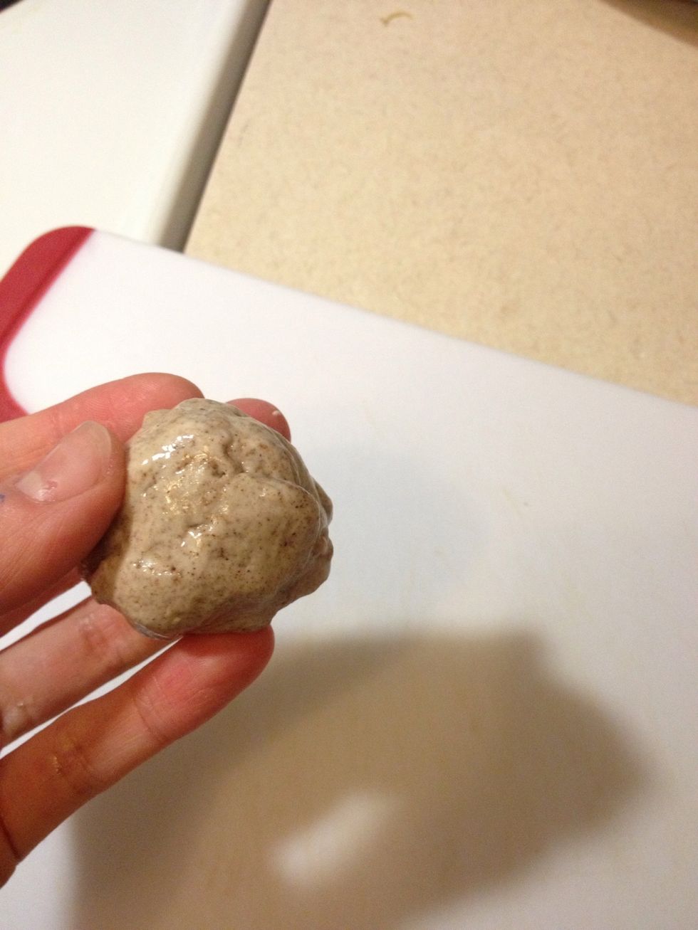 Roll the dough into 1 inch balls.