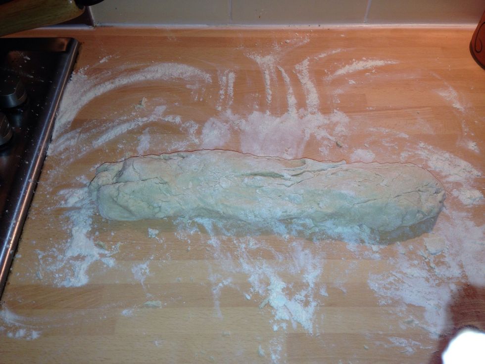 Roll the dough into a long sausage shape