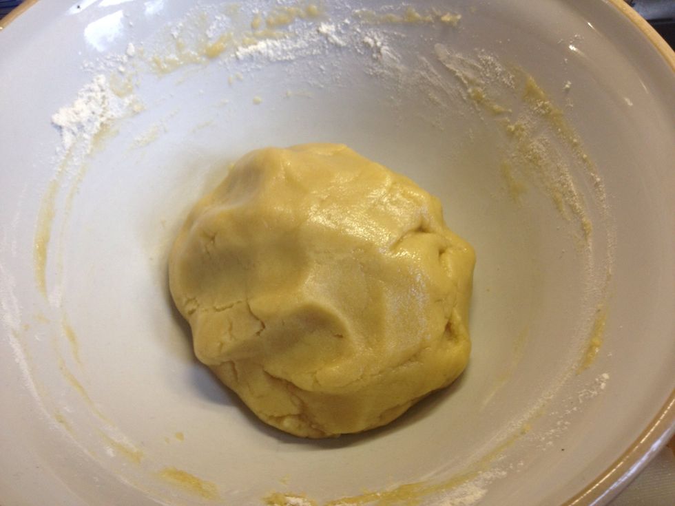 Roll the mix around pressing together to form a firm combined dough