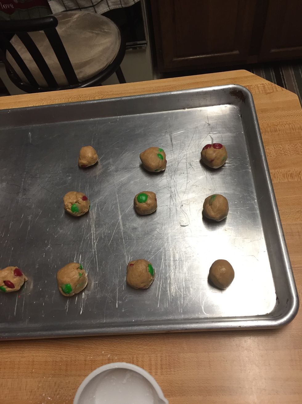 Roll the rest and put them on the cooking sheet.