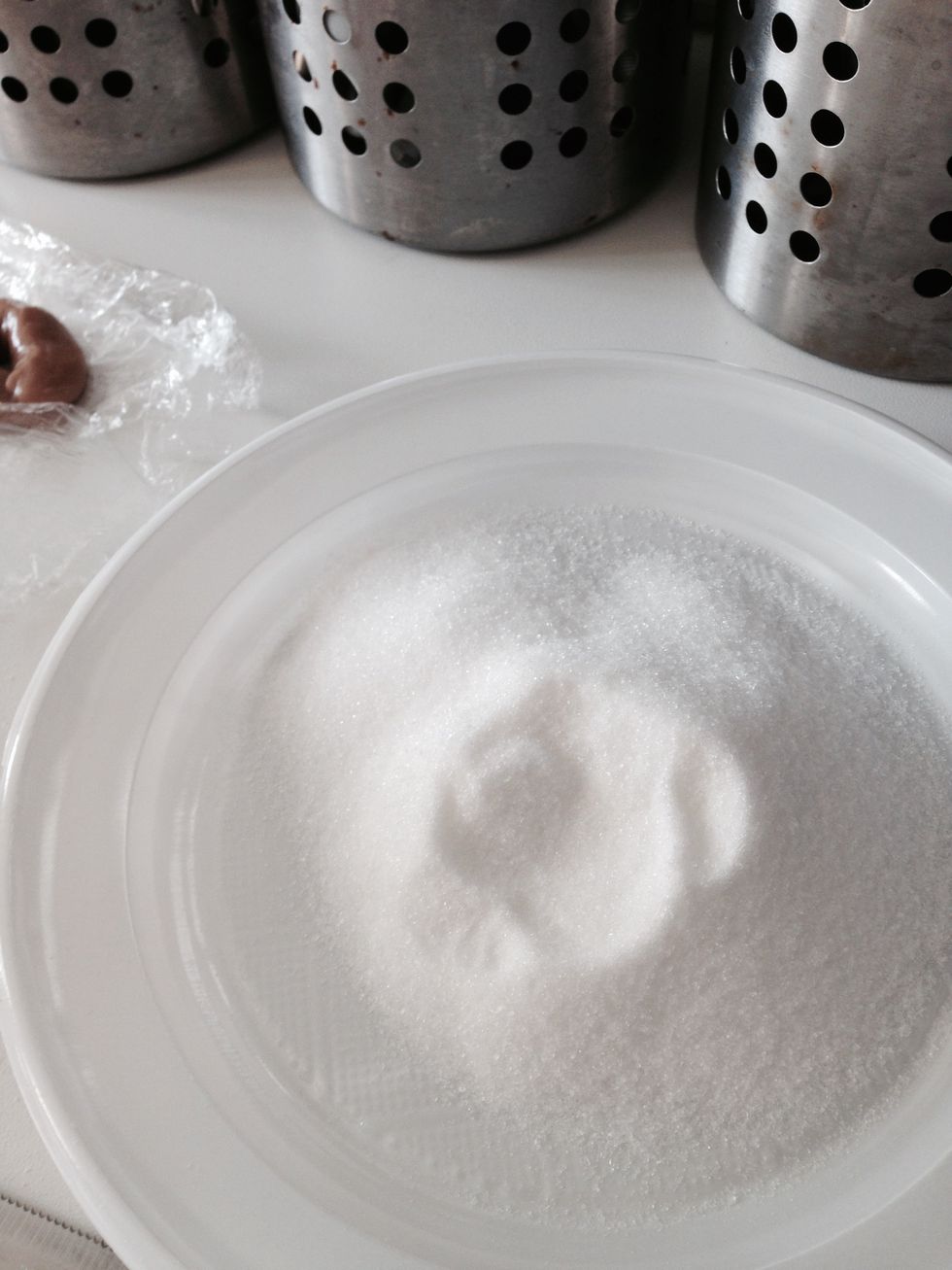 roll the top of the biscuit on the brown sugar..