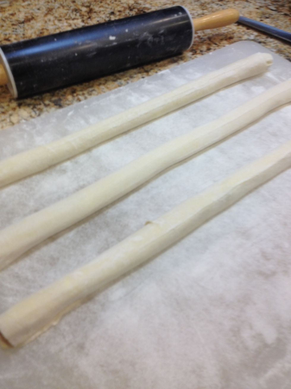 Roll them in and cut them however. We started making them very small (bite size) perfect for parties