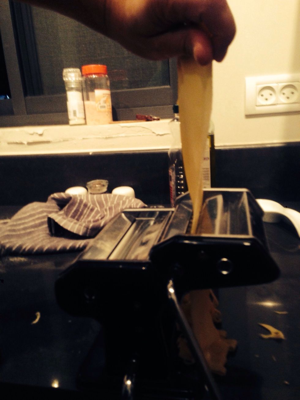 Roll through the fettuccini mode on the machine