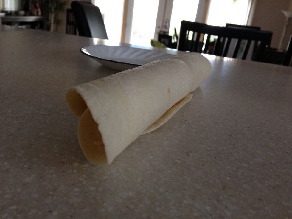 Roll up all three tortillas individually.