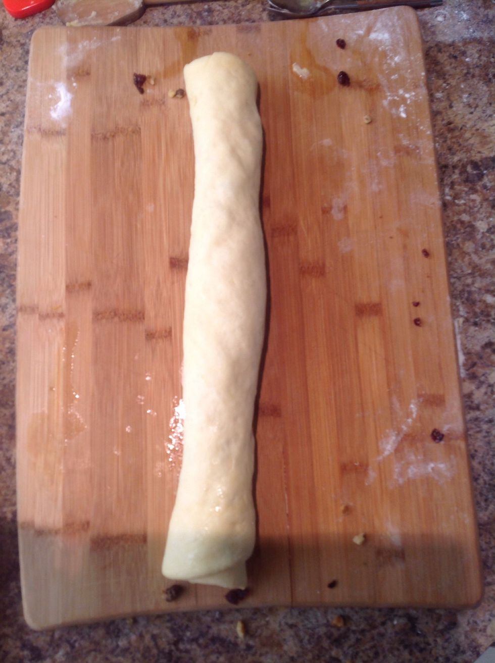 Roll up from the long side