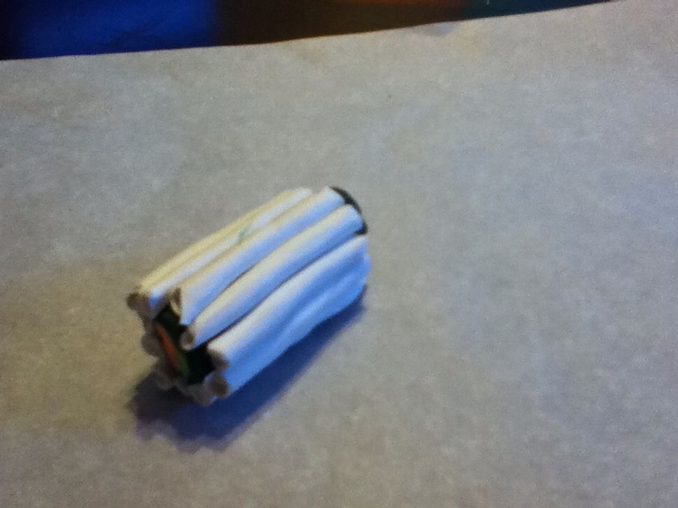 Roll your filling up in the rice canes you made earlier. You can use two layers if  you wish.