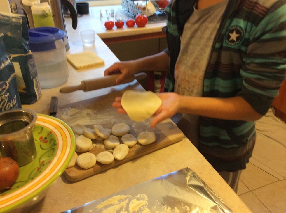 Roll your flour until it's a good size