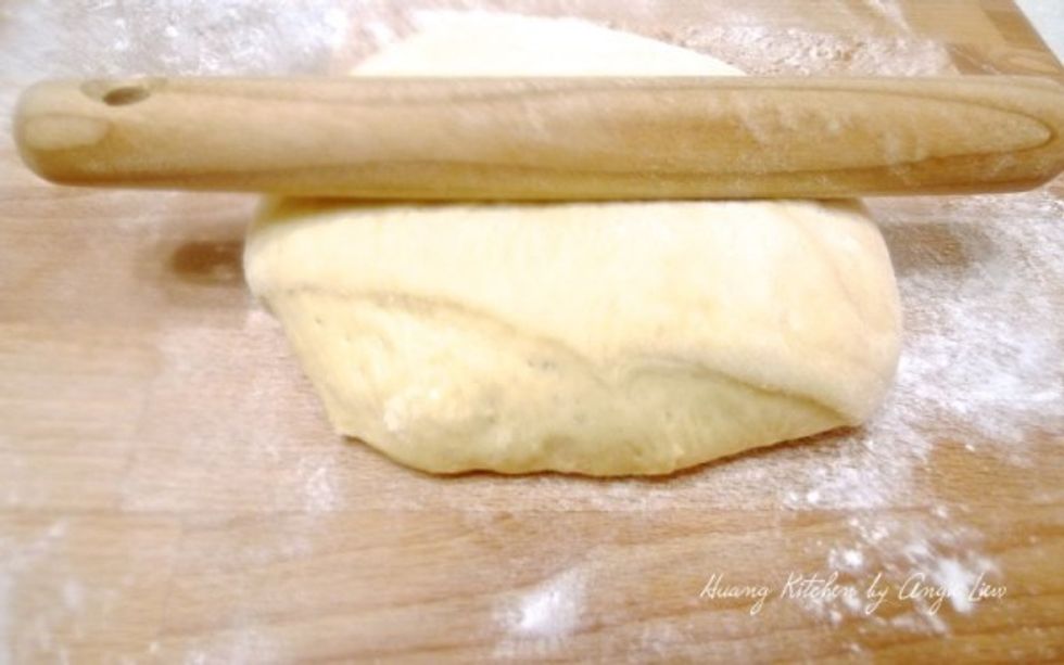 Rolled each half into a 12" circle.