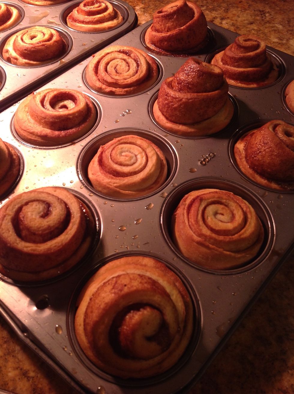 Rolls are done once the edges turn a golden brown.