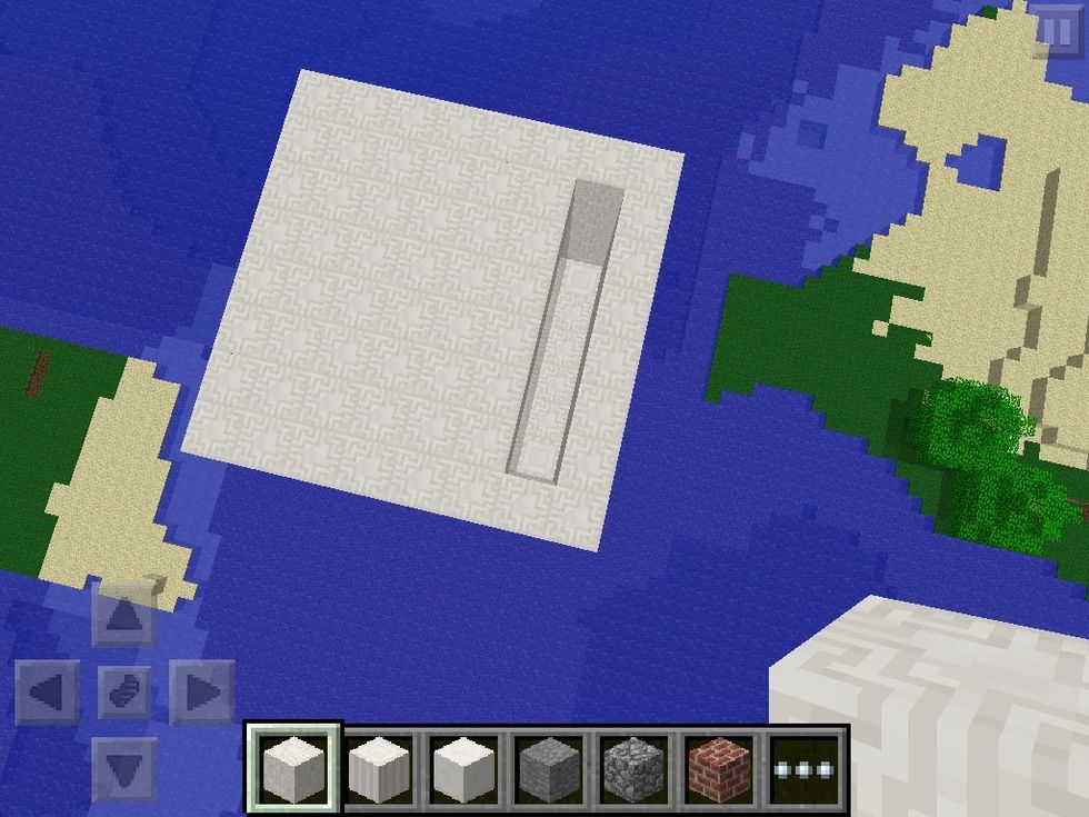 Roof and leave a space at the back for stairs