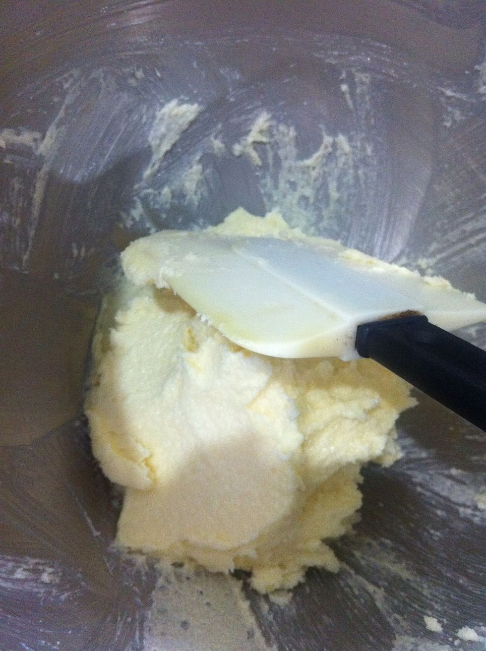 Room temp. Butter & 1cup w.sugar in mixing bowl & beat for 2 min. Until fluffy. Set aside for awhile. On non-stick pan pour milk & flour & mix it together until flour has been dissolved and then