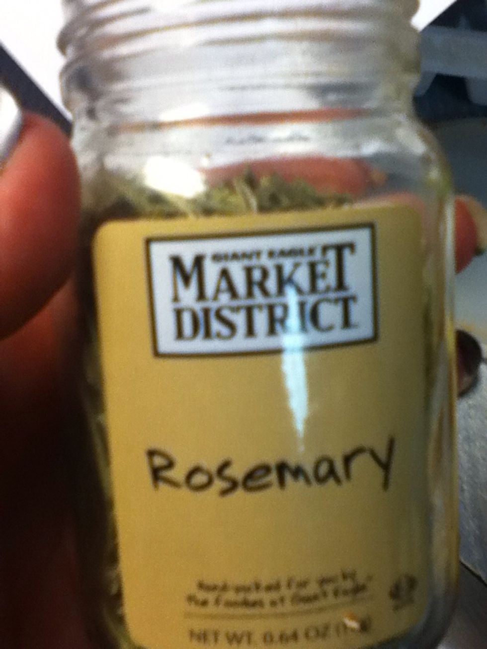Rosemary. Fresh is a hell of a lot better to use, but I didn't have any. Bad, dee! No! Guess you'll have to spank me..