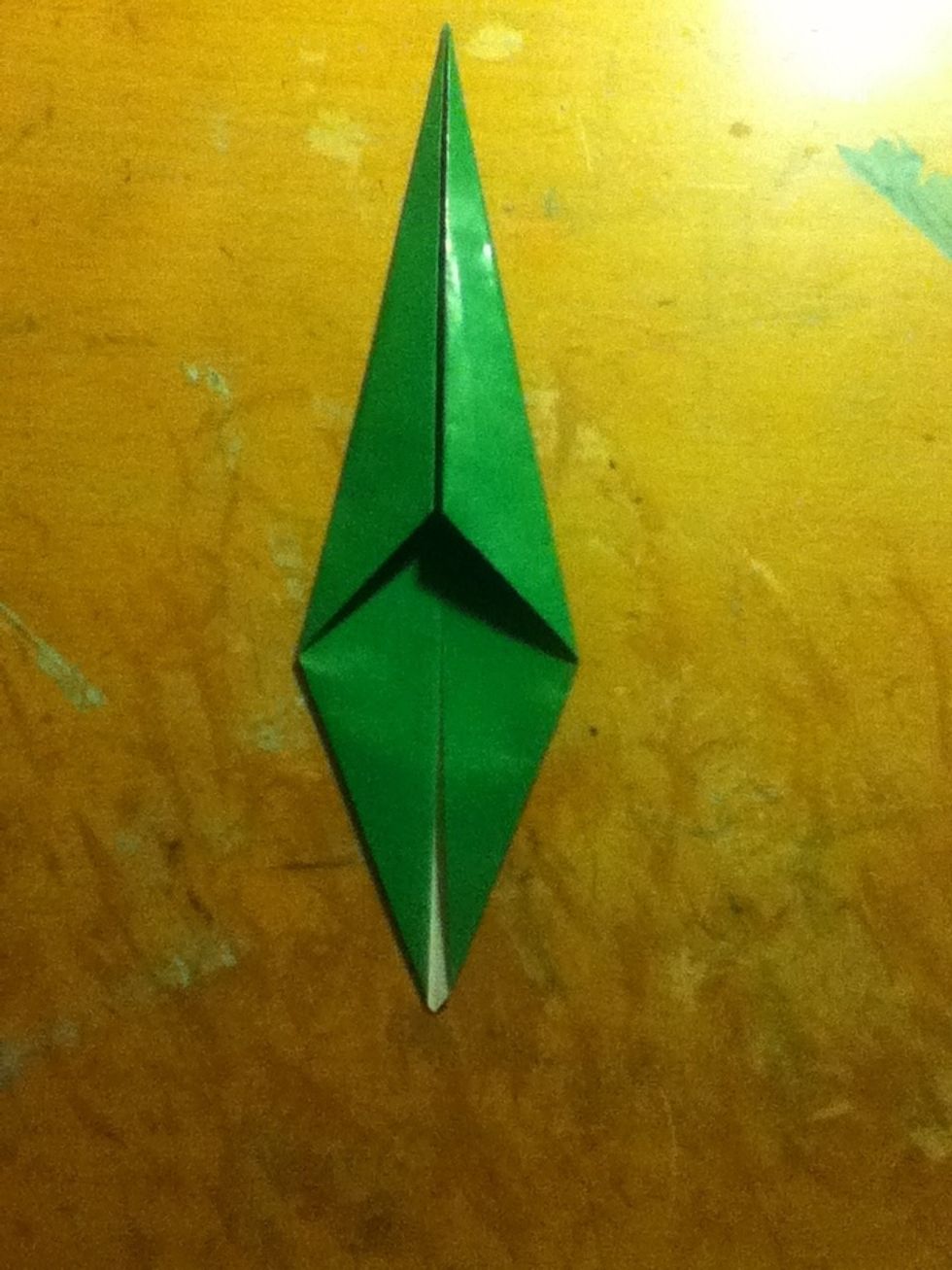 Rotate it so the thinner end is away from you