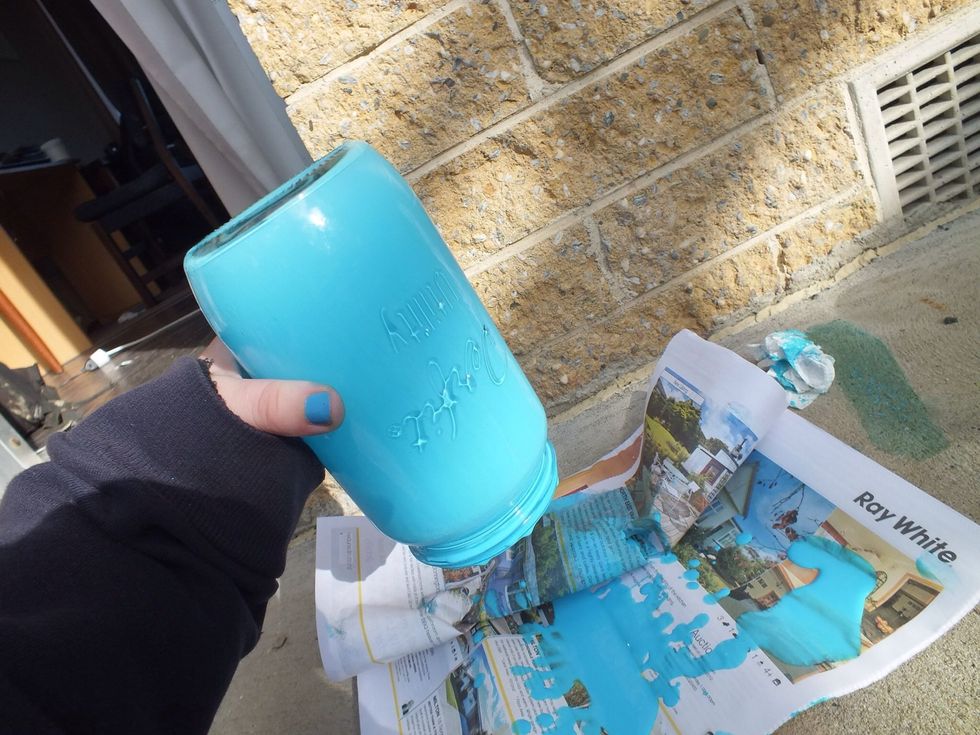 Rotate jar to evenly coat the inside with the mixture.