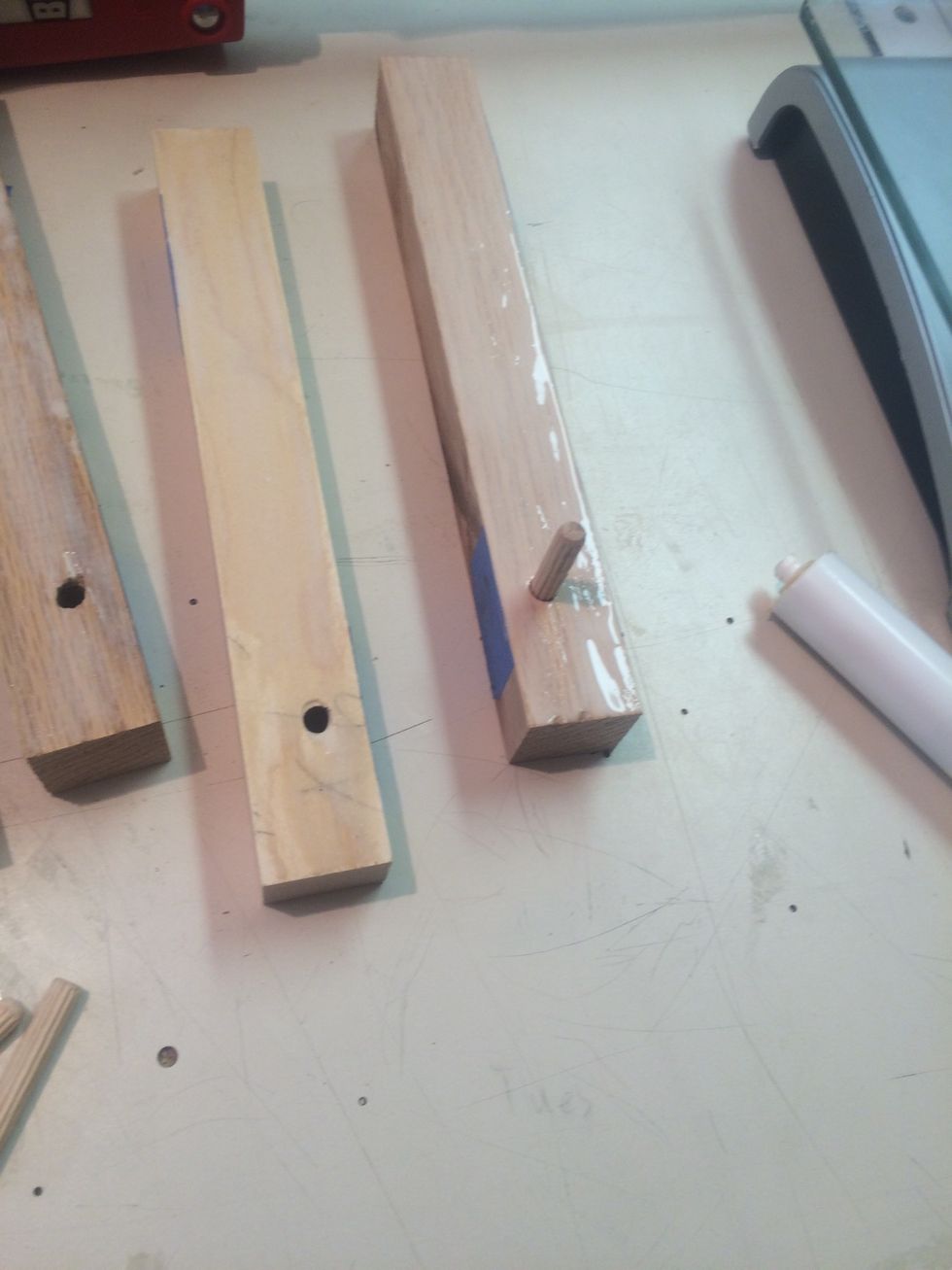 Rotate piece "H" to the right (clockwise) and apply glue