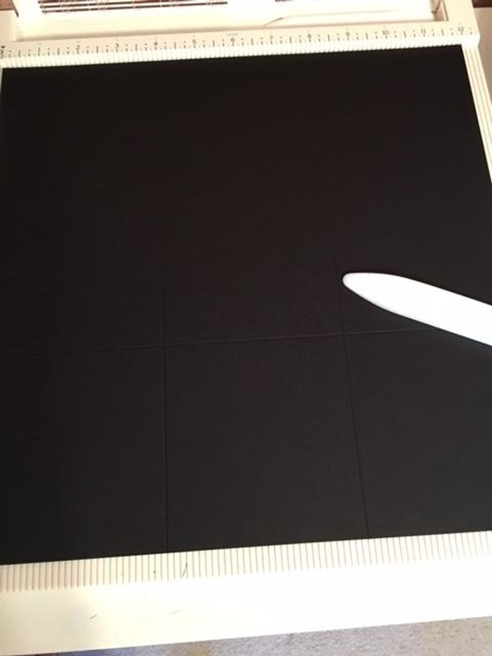 Rotate the paper, score at 4" and 8".  Fold up the 4 1/4" score line and burnish then fold the 8" score line toward the left and fold the 4" score line toward the right.  Burnish to create a booklet.
