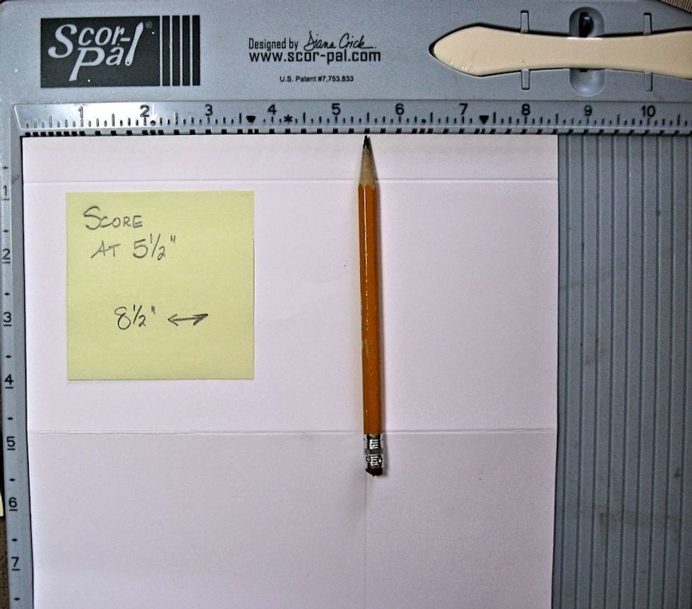 Rotate to the 8/5" side and score at 5 1/2".