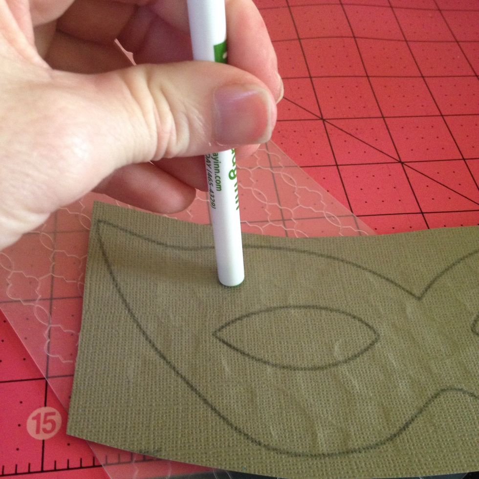 Rough cut out a mask. The cool thing about Coredinations is that it has a white core. So take an embossing folder and either emboss it, or cheat like I did and run the end of pen over it!