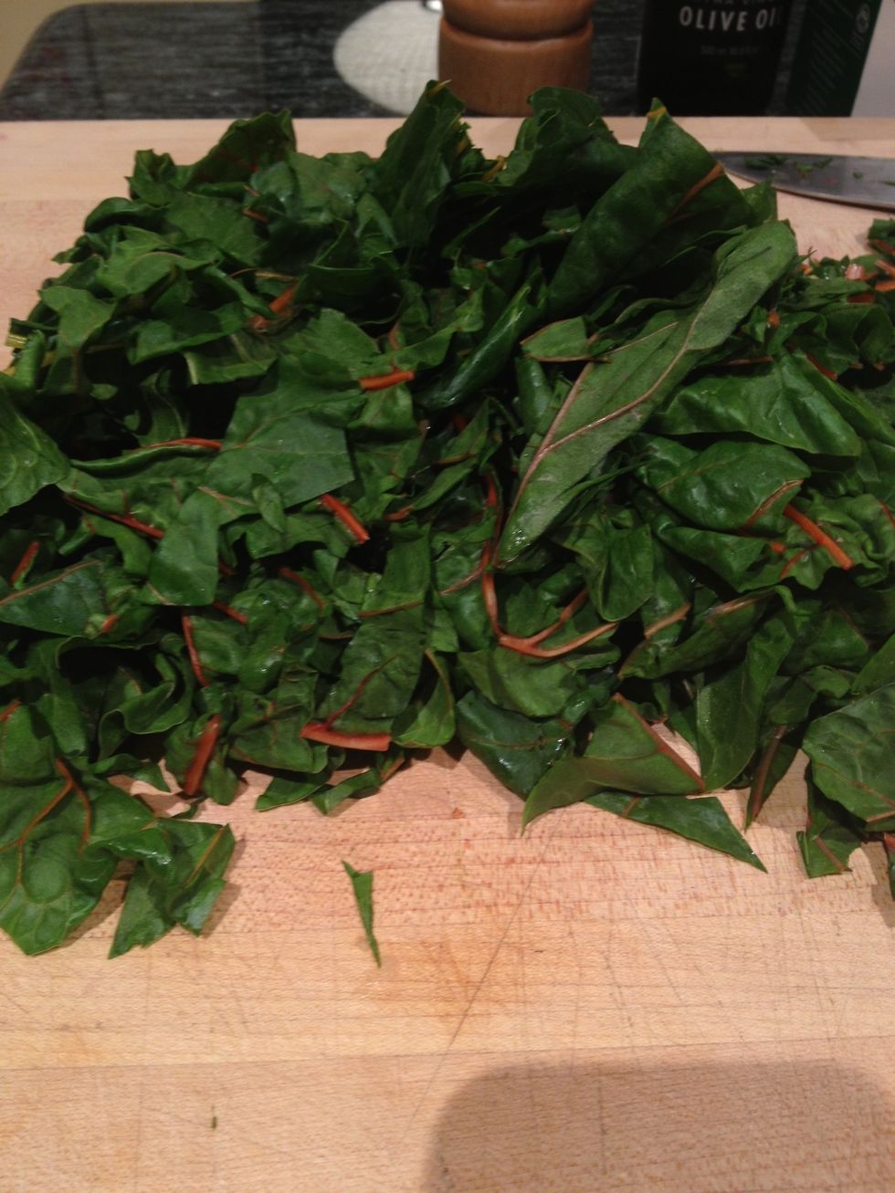 Roughly chip the leaves.