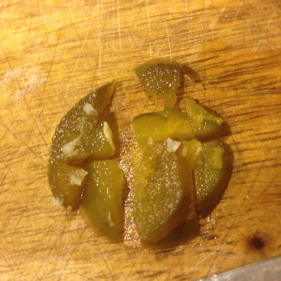 Roughly chop about 3 tablespoons of jalape\u00f1os. If you like your food a little more on the spicy side, add more.