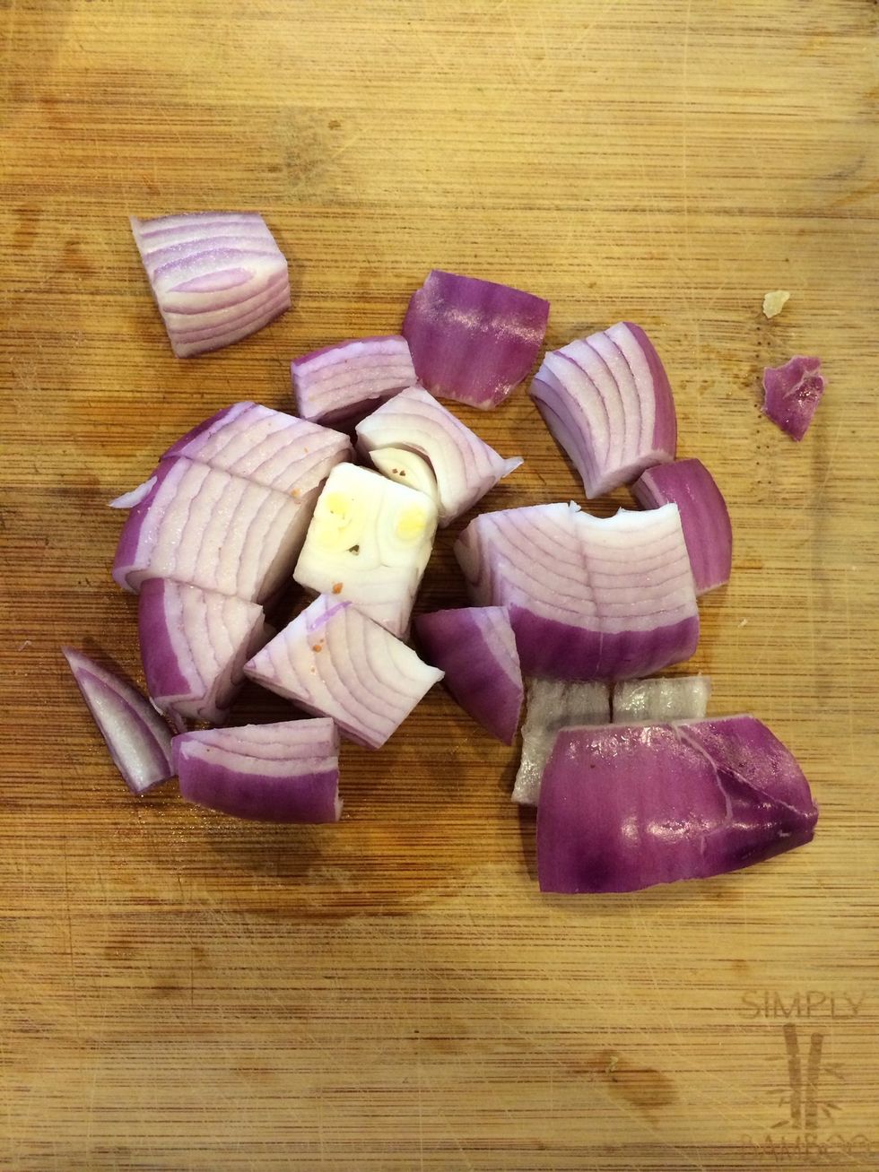 Roughly chop the onion