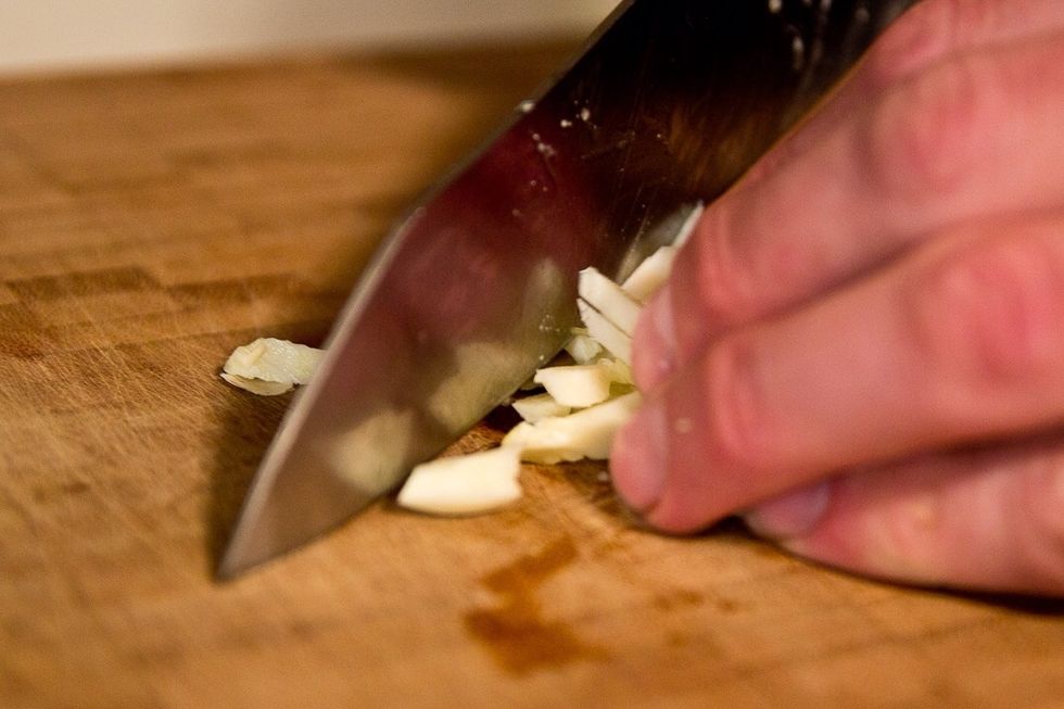 Roughly chop your garlic
