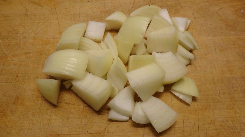 Roughly chop your onions