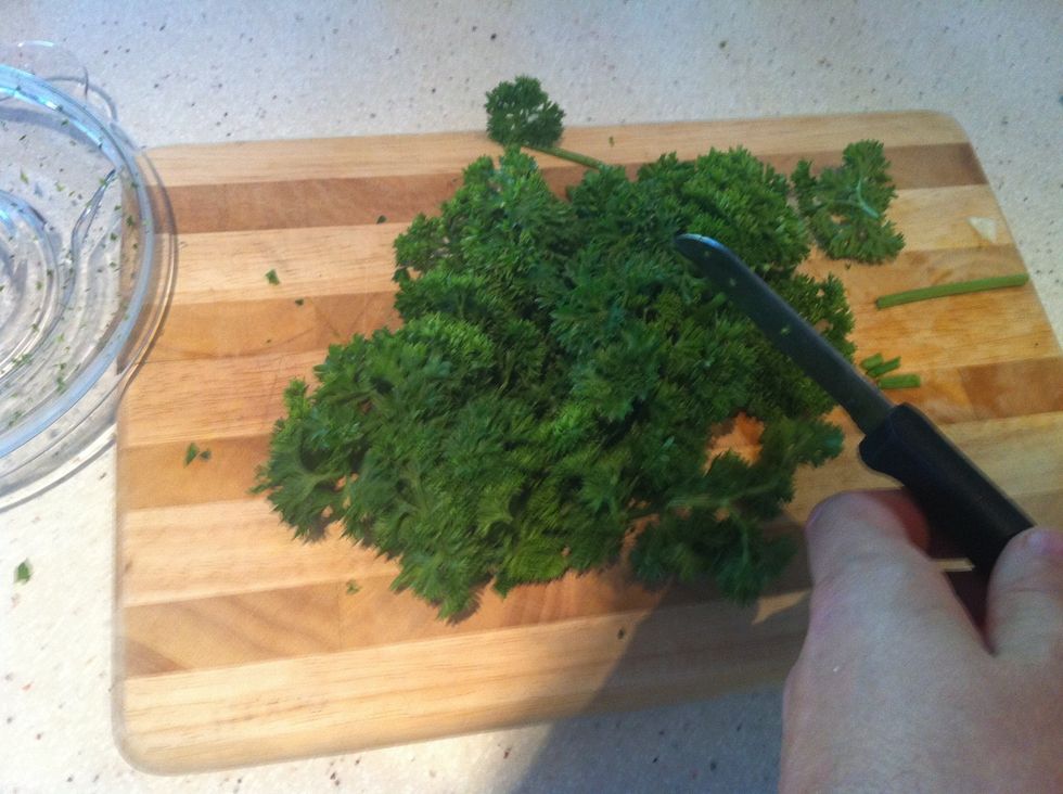 Roughly chop your parsley.