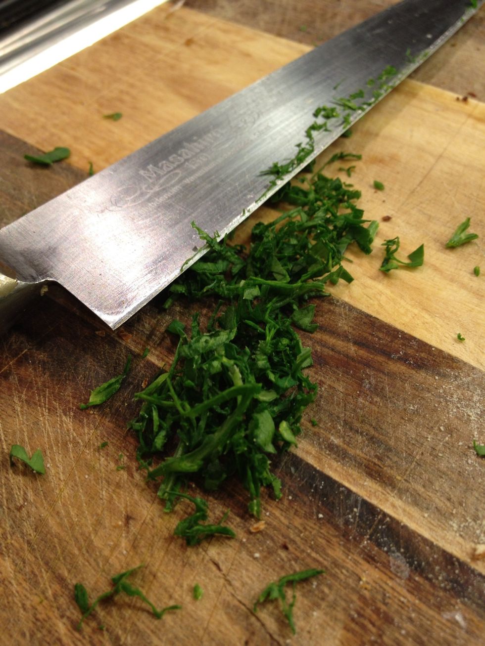 roughly cut parsley